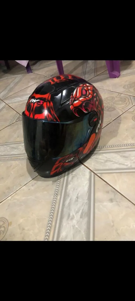 Capacete FW3 Snake Preto e Vermelho
