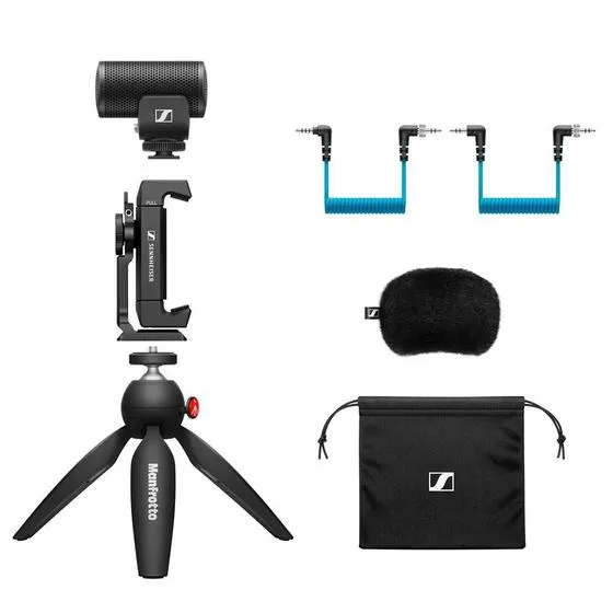 Microfone Supercardioide Sennheiser, Compacto, Direcional, Kit Mobile MKE 200: