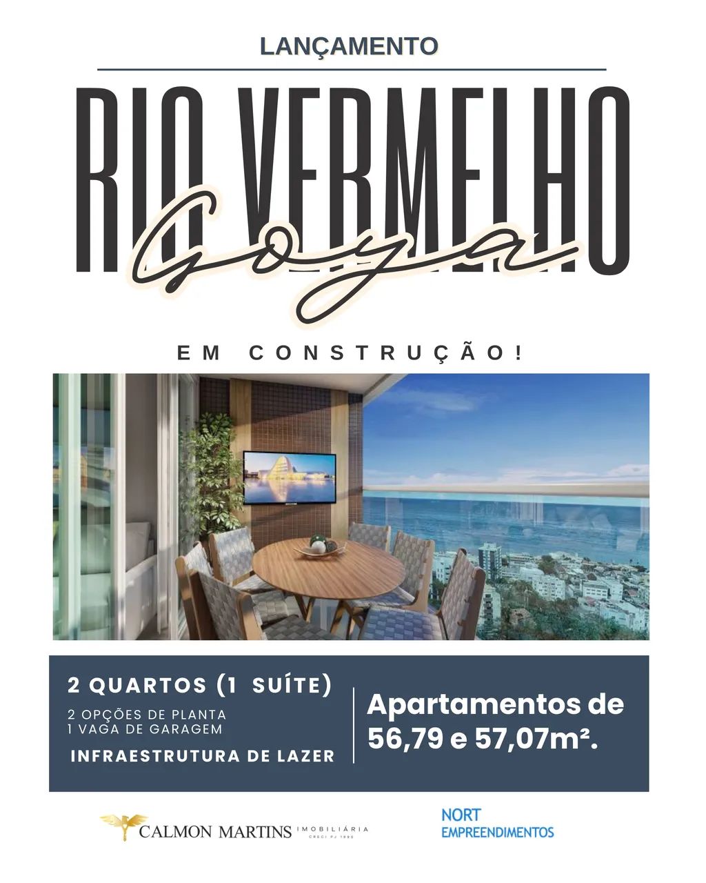 LANÇAMENTO APARTAMENTO 2 QUARTOS SUÍTE VARANDA VISTA MAR NO RIO VERMELHO