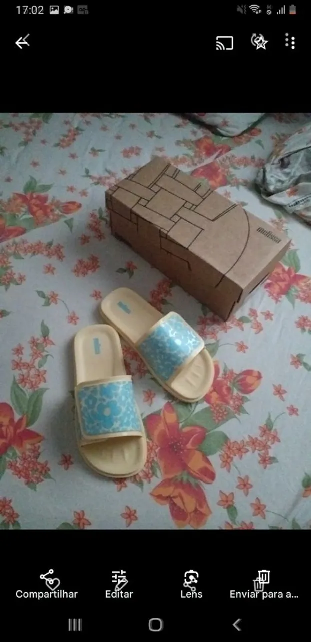 Sandália Melissa Slide Azul com Detalhes tamanho 36 nova