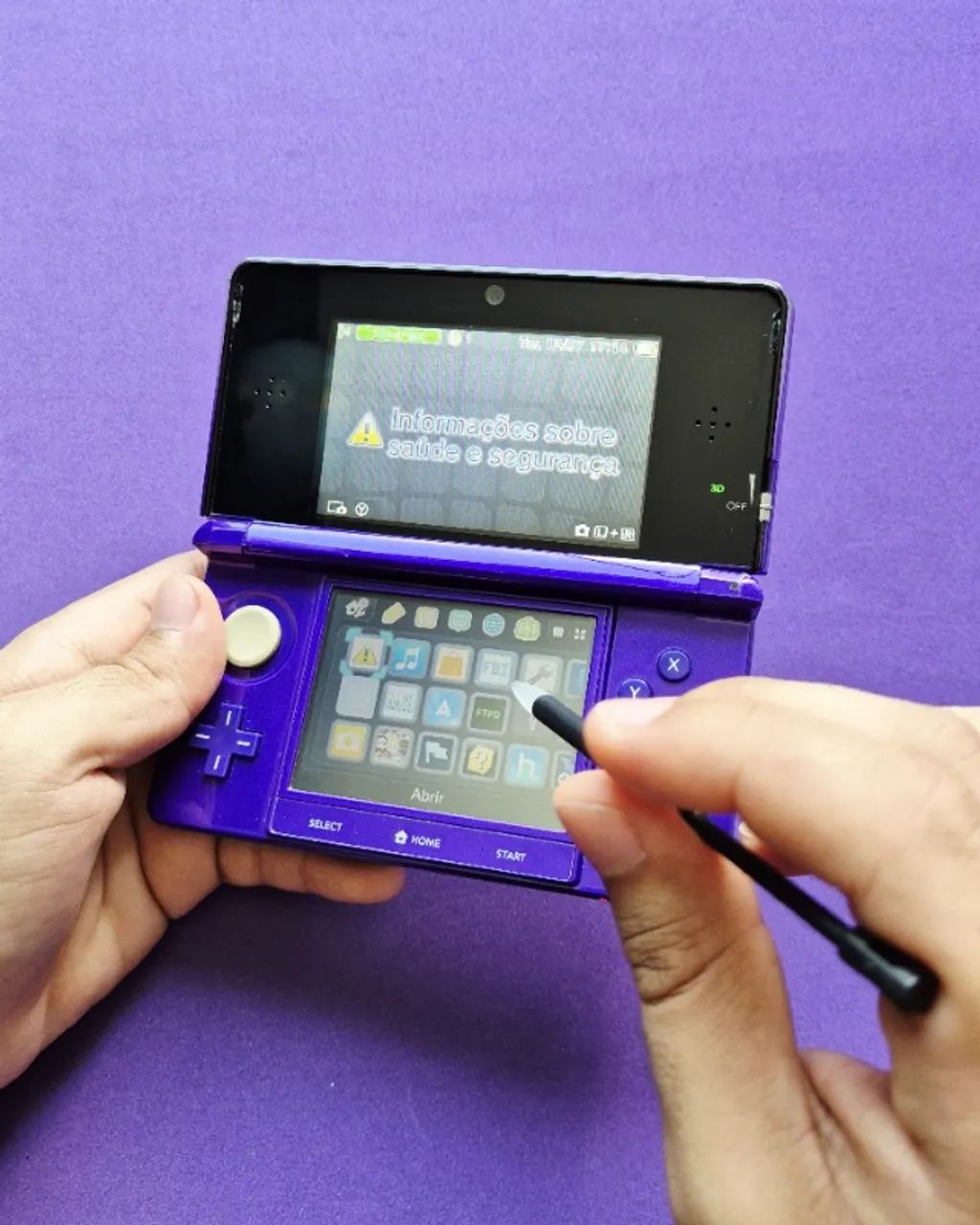 Nintendo 3DS Roxo Desbloqueado 64Gb Seminovo - Foto 2