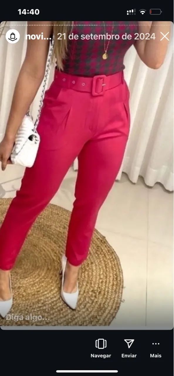 Calça Social Feminina Vermelha
