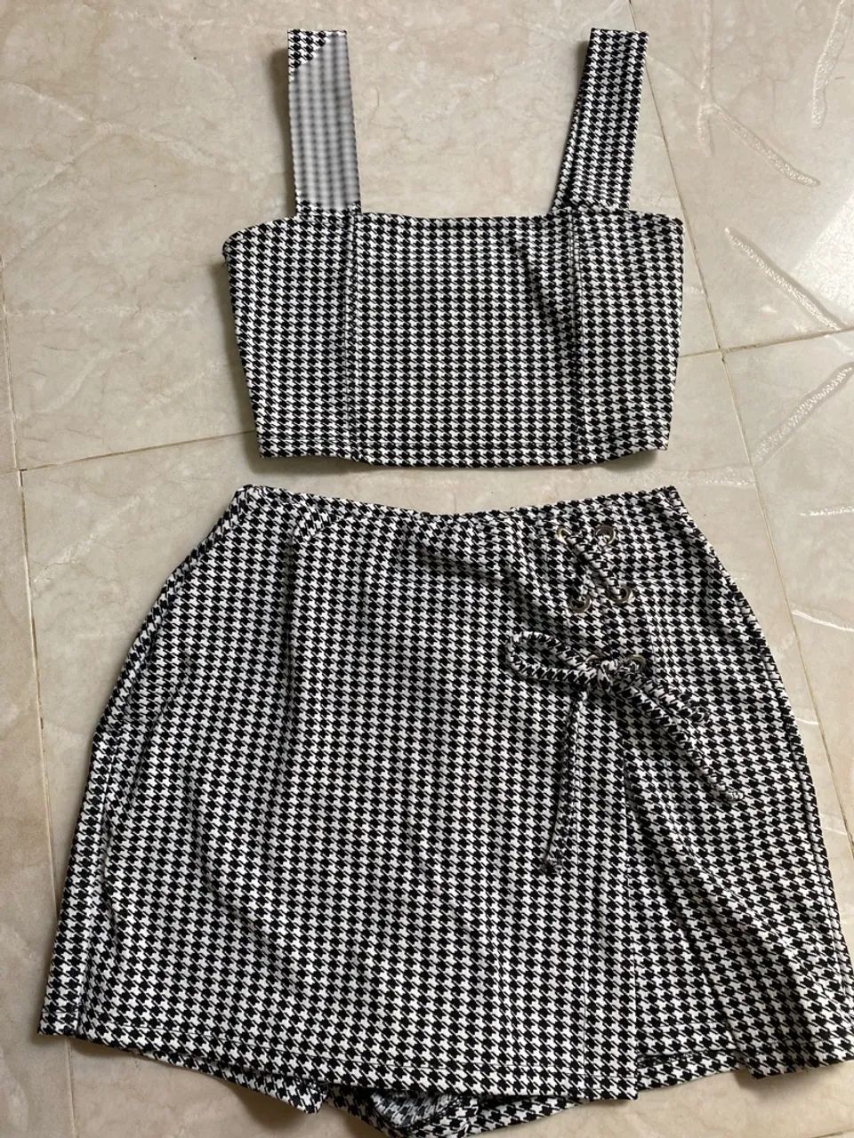 Conjunto cropped e short xadrez Renner  - Foto 3