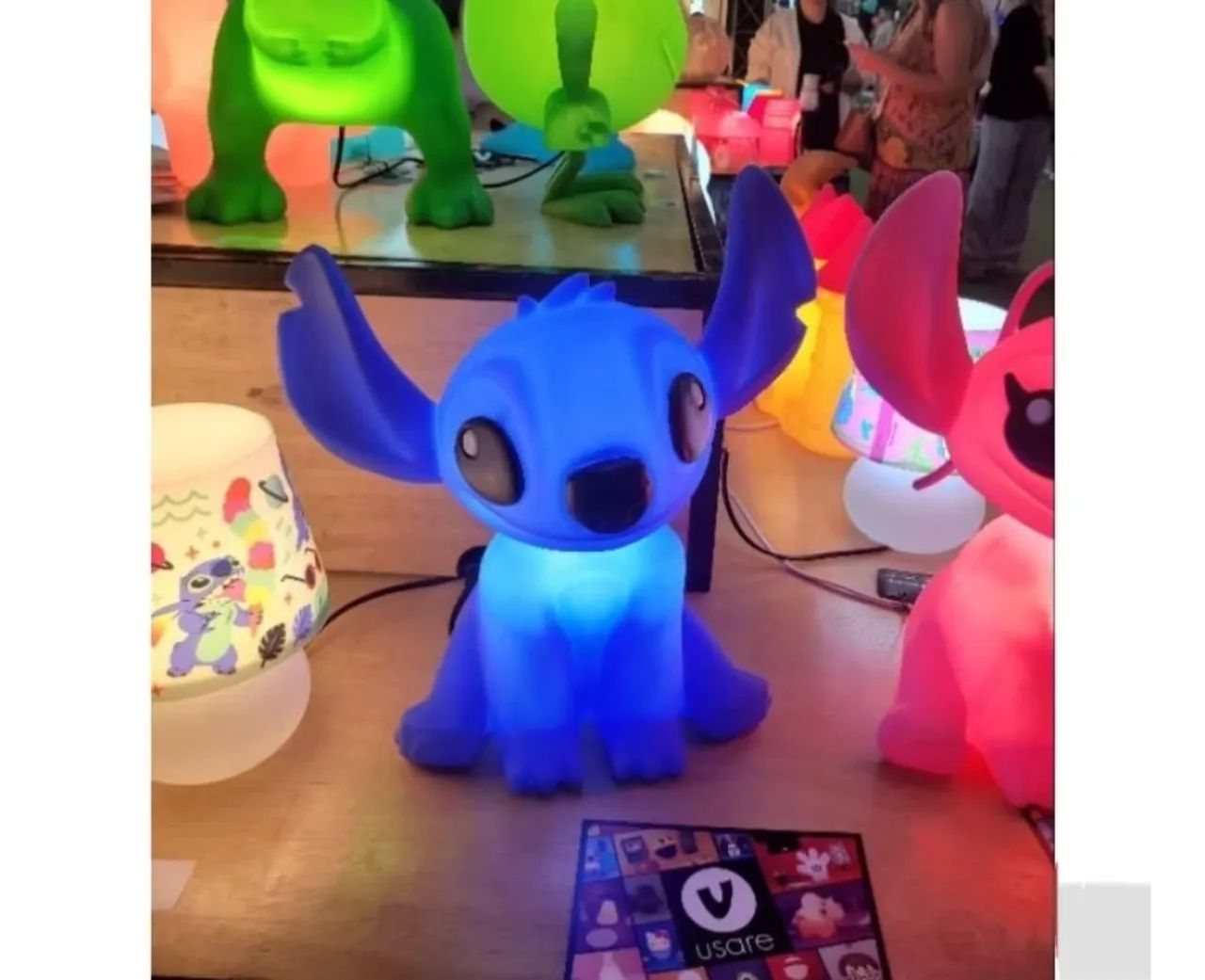 Luminária Abajur de mesa Stitch 3D infantil - Foto 4