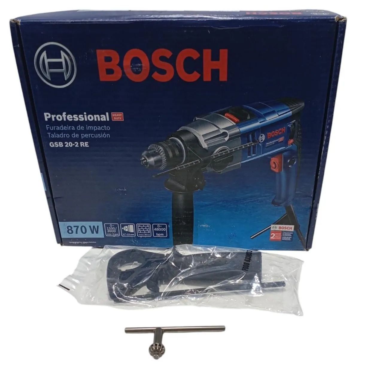 Furadeira Impacto Reversível 800w 1/2 Bosch Gsb 20-2 Re Cor Azul 127 V