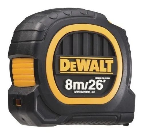 Trena Emborrachada Dewalt Modelo DWHT34196L Ideal Para Caixas de Ferramentas 8 Metros