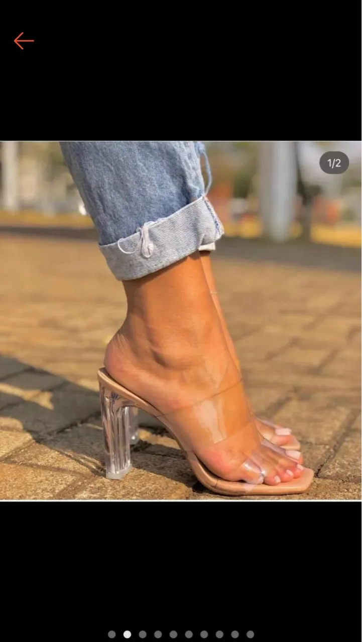 Sandália transparente de salto, 35