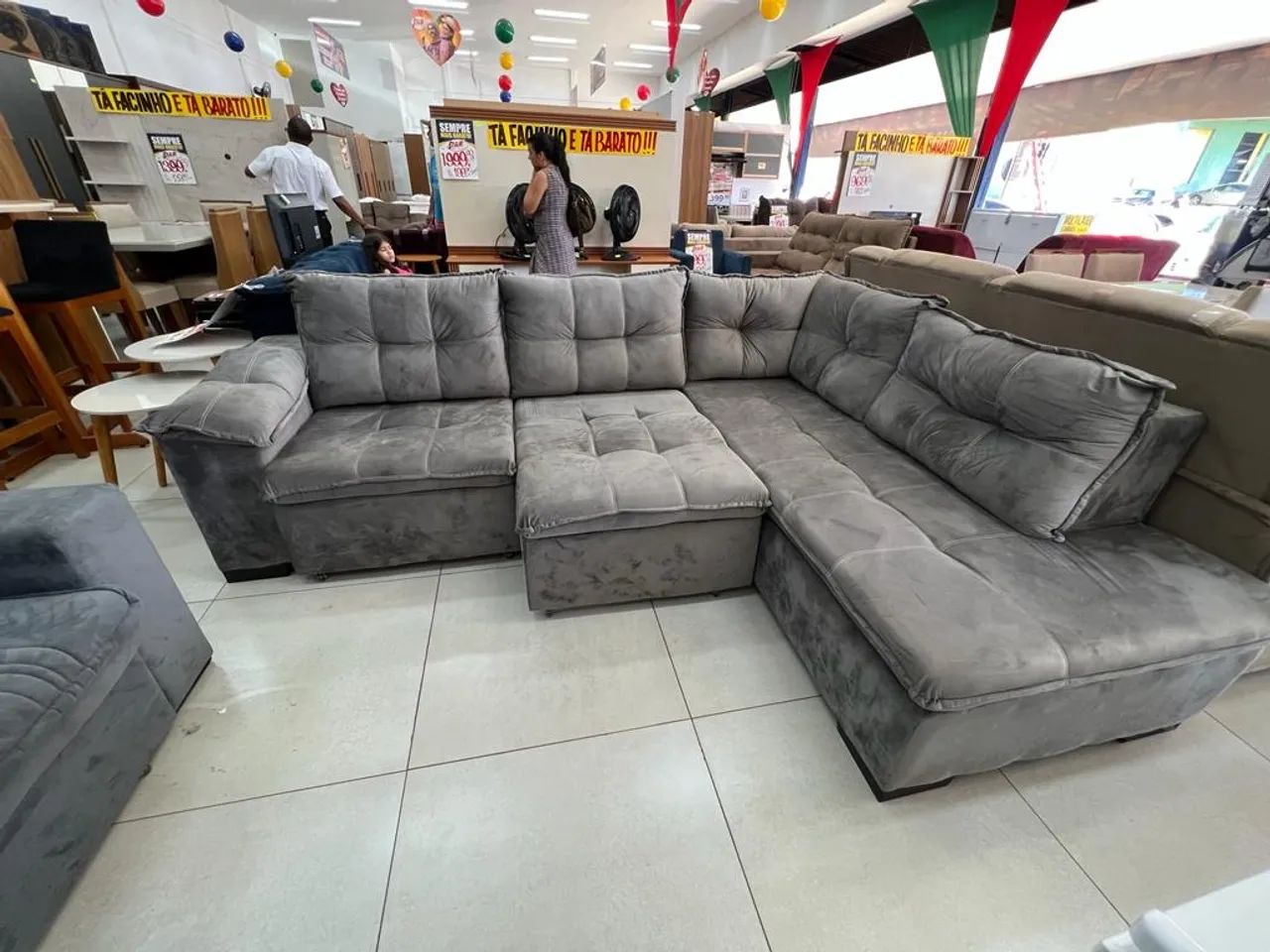 SOFÁ DE CANTO SUPER CONFORTÁVEL E ELEGANTE ( PRONTA ENTREGA EM 24 HORAS ) 