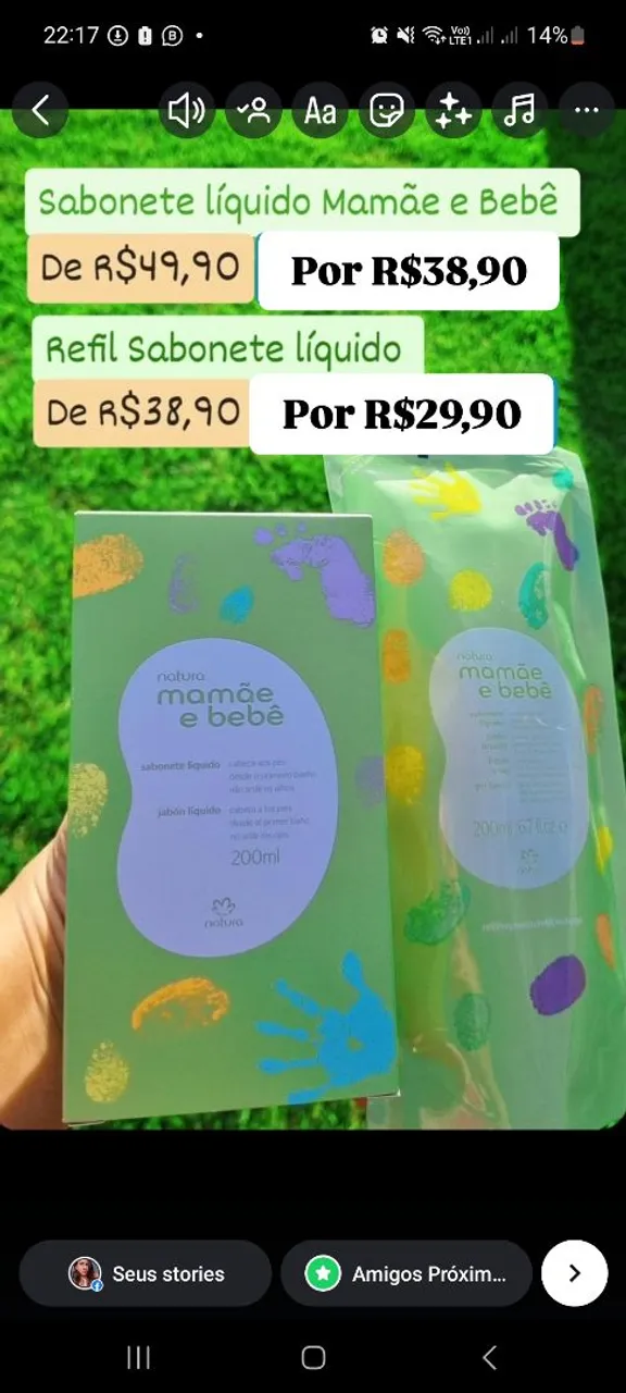Sabonete Líquido e Hidratante Mamãe e Bebê Natura