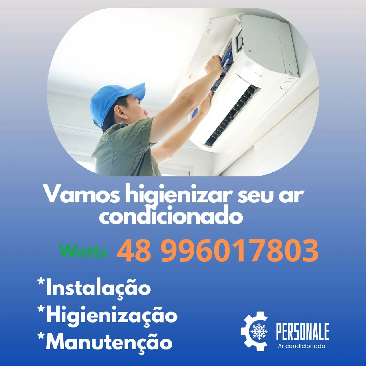 Higienização, instalação e manutenção de ar condicionado