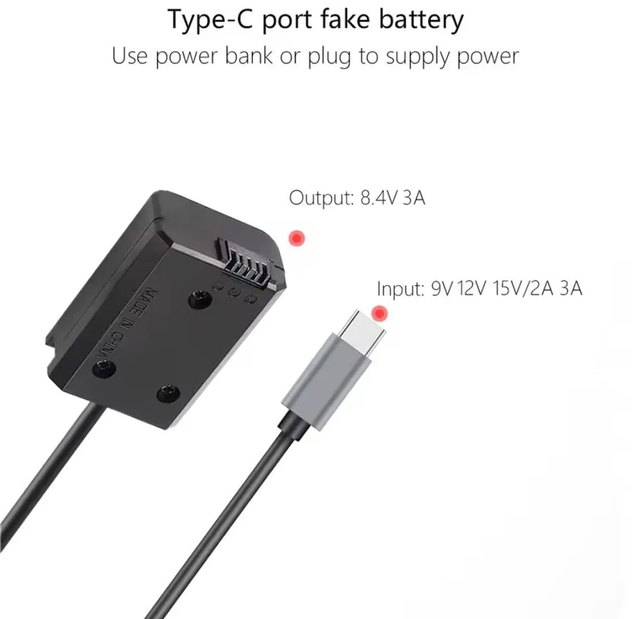 Bateria Fake Np-Fw50 USB-C Dummy A6400 Zv-E10 A7i A7C A7ii A7 Nex 3 A6300 - Foto 3