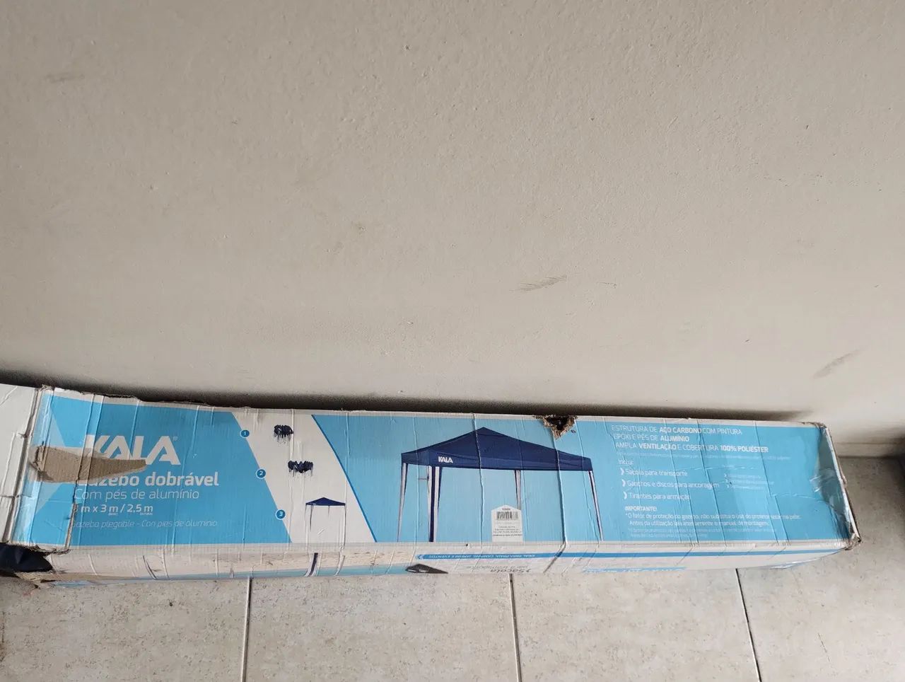 Tenda Gazebo Dobrável Azul  - Foto 2