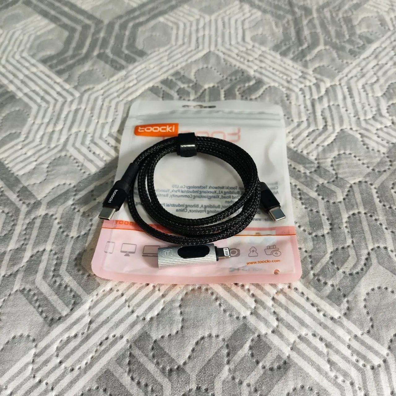 Adaptador OTG Tipo C para Lightning com Display + Cabo Tipo C - Foto 6