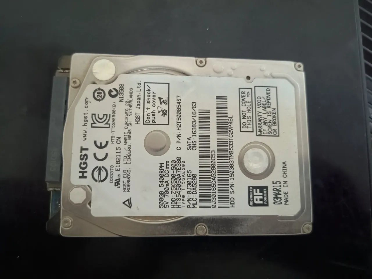 HD HGST 500GB 2.5" SATA 5400RPM