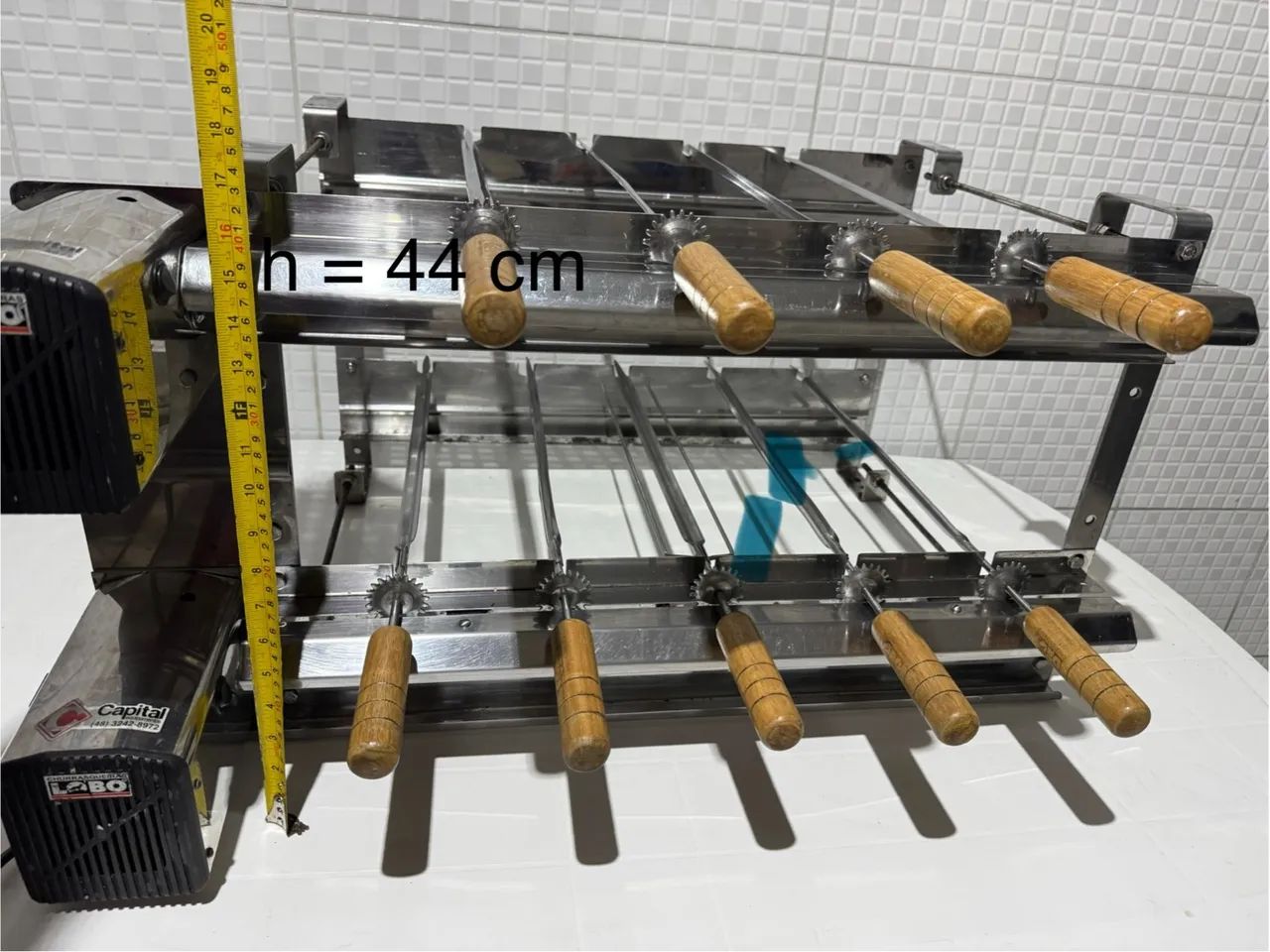 Churrasqueira inox rotativa 2 motores - Foto 5