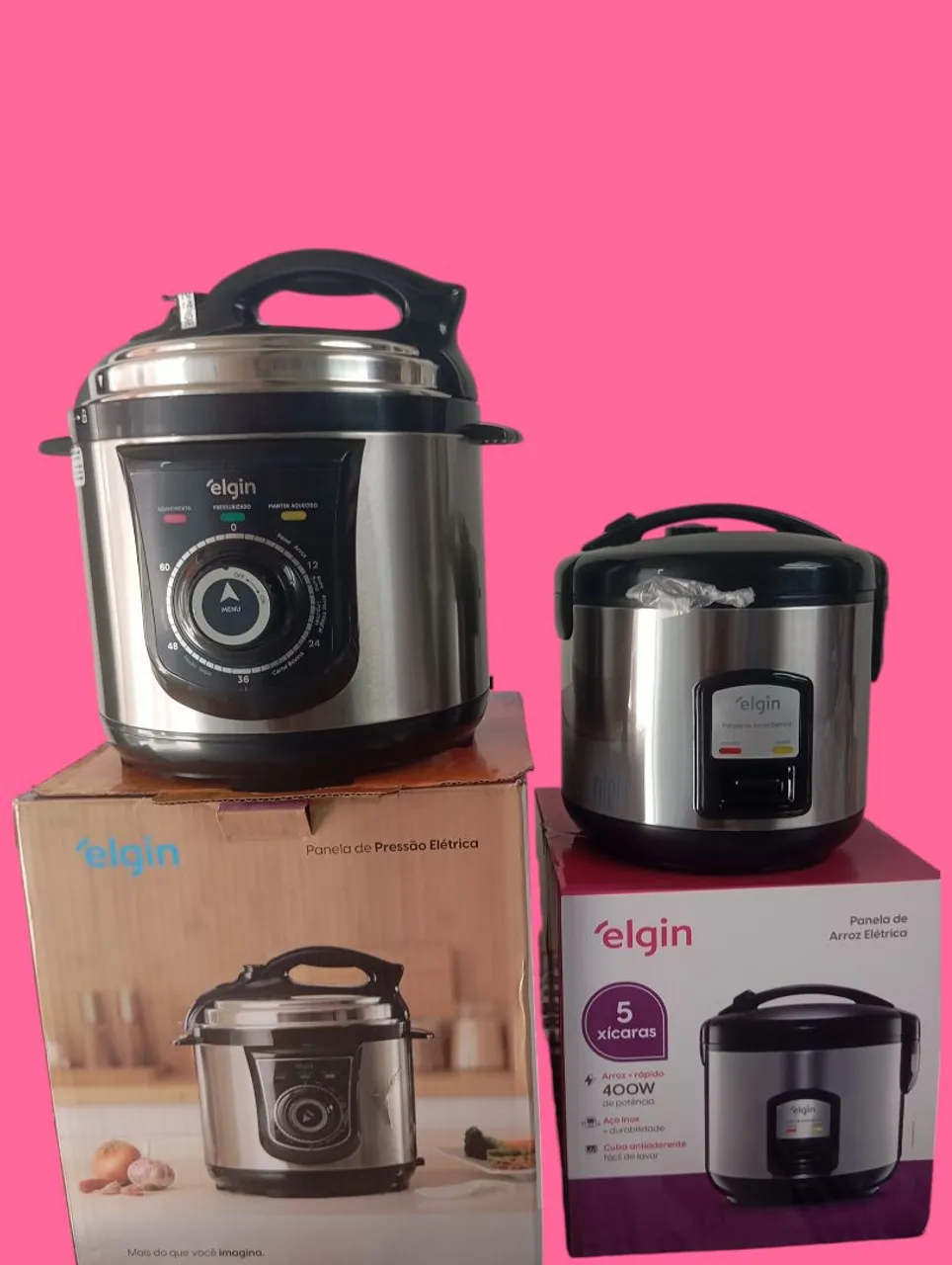 Kit Panela de Pressão Elétrica e Panela de Arroz Elétrica Elgin