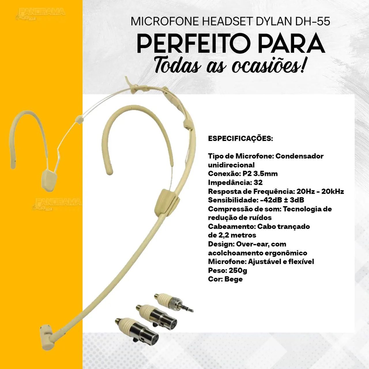 Microfone Headset Condensador Cardioide Dylan DH-55 Direcional - Foto 3