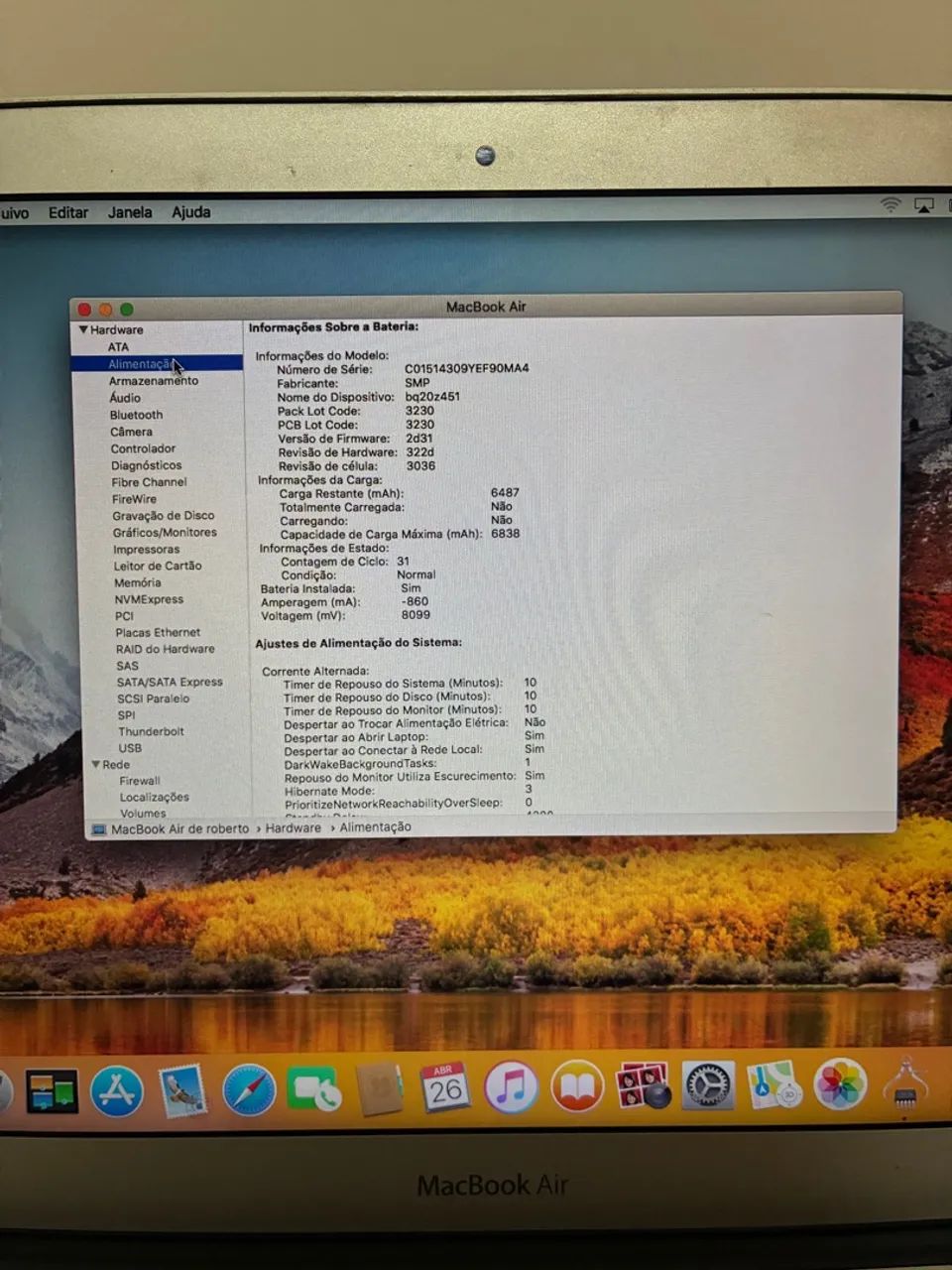 MacBook  Air 13 pol i7 ano2011 estado de novo