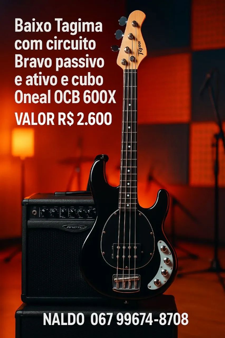 Baixo Tagima Bravo com Circuito Passivo e Ativo