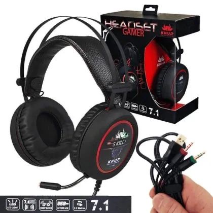 Headset Gamer Knup 7.1 com LED RGB e Microfone - Foto 4