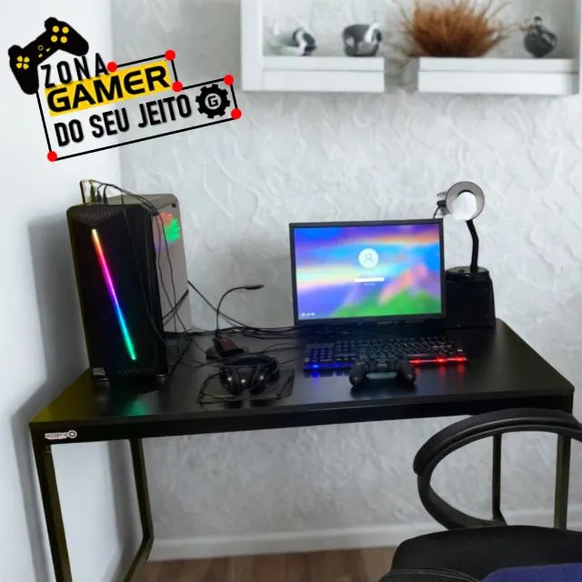 Mesa Gamer Reforçada 1,2m NOVA Estilo Industrial Multiuso para Computador Notebook Estudo - Foto 2