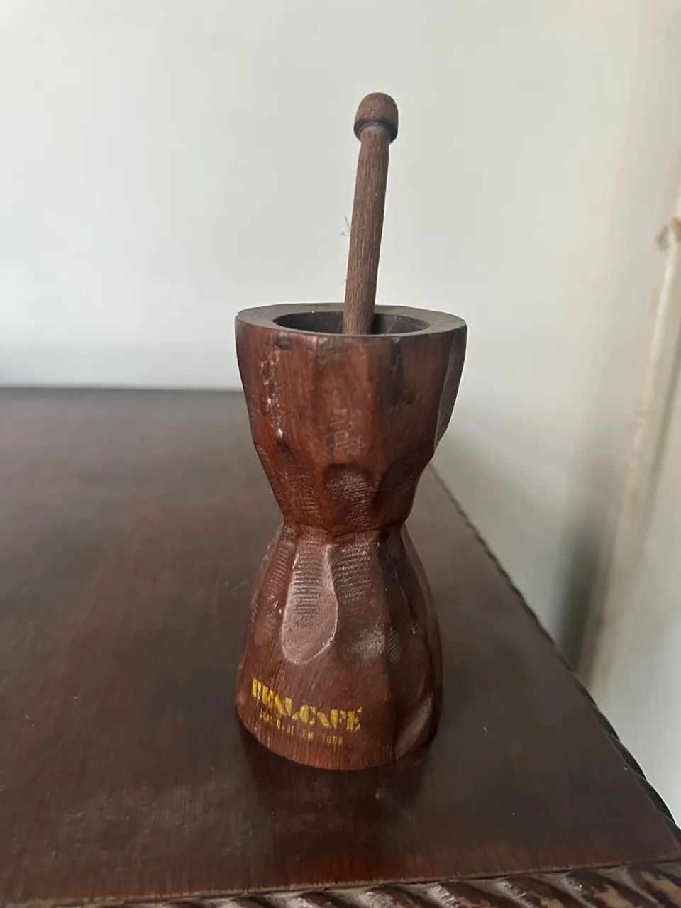 Antigo Pilão em Jacarandá Artesanal - Real Café