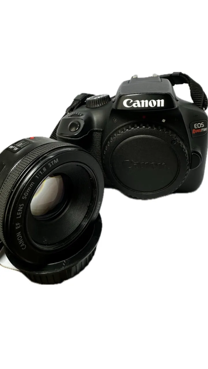 Canon EOS Rebel T100 + Lente 50mm f/1.8 STM
