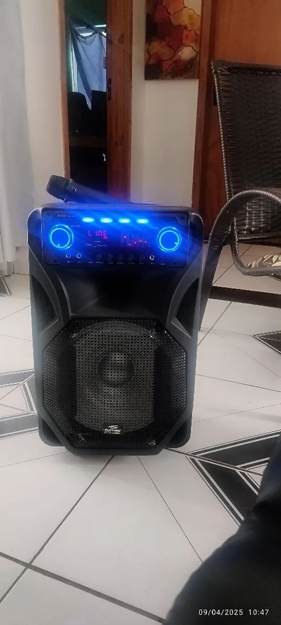 Caixa de Som Bluetooth com Microfone -Bateria Nova - SUMAY com Design Moderno - Foto 3