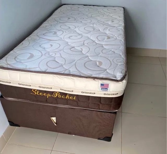 Cama box colchão e base solteiro 