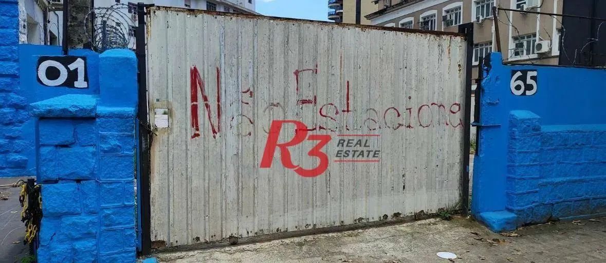 Terreno para alugar, 767 m² por R$ 44.688,51/mês - Gonzaga - Santos/SP