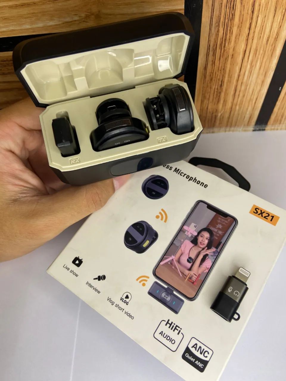 Microfone de Lapela sem Fio Magnético IOS - SX21 an3