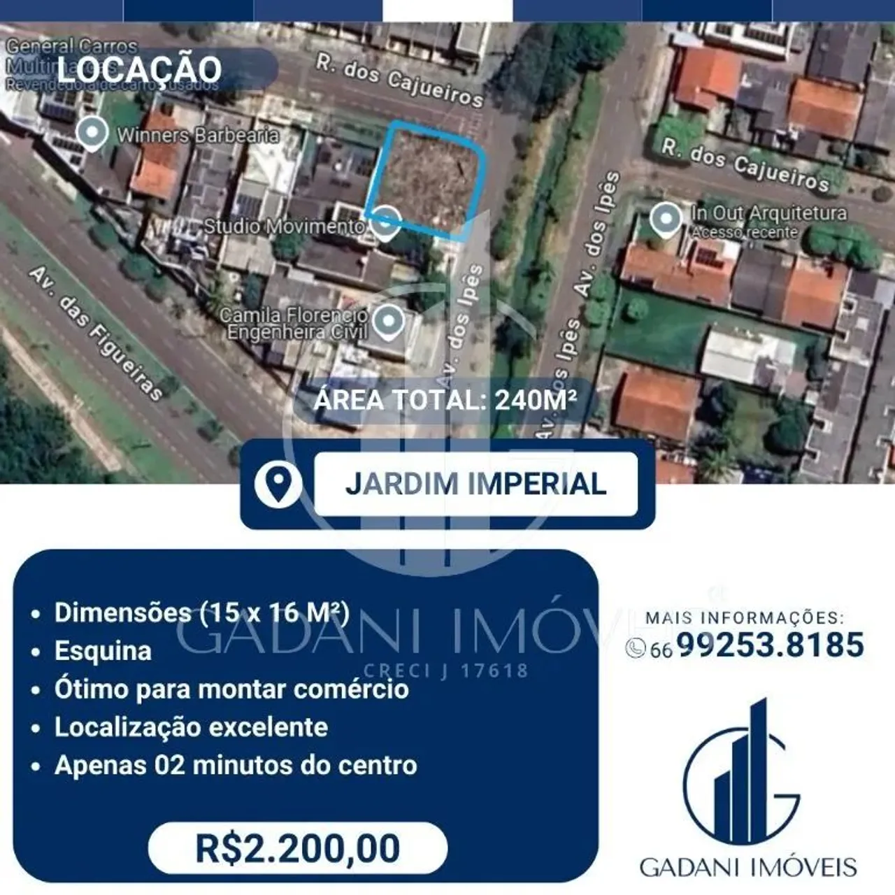 TERRENO PARA LOCAÇÃO NO JARDIM IMPERIAL EM SINOP MT