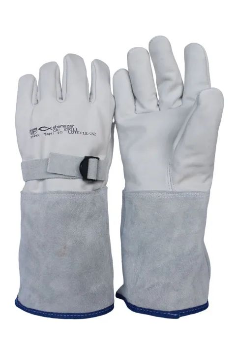 Luva de Couro Vaqueta Punho 15cm Tam 11 Cobertura