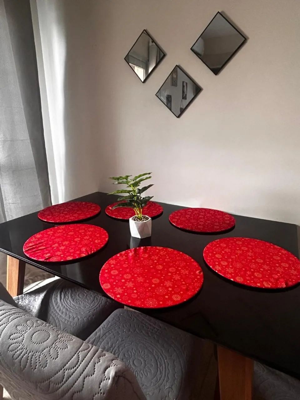 Kit 6 Jogo Americano Redondo Sousplat Supla Mesa Posta - Foto 5