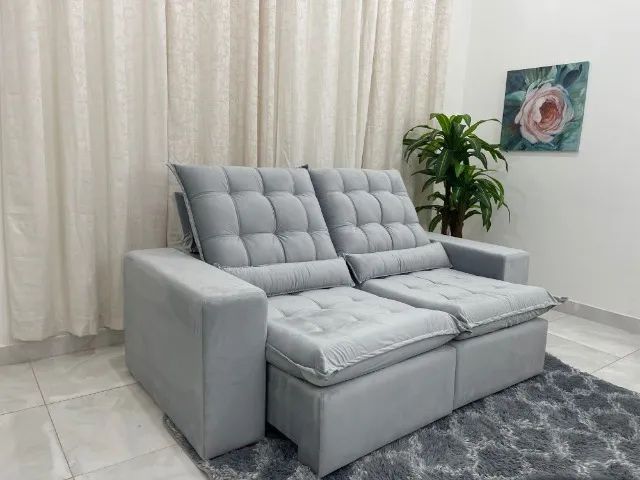 Sofá Retrátil Reclinável Small 2.00m Produto Novo Entrega Rápida - Foto 4