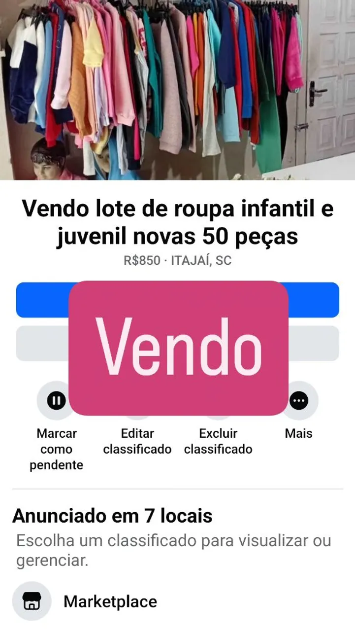 Vendo lote roupas infantil e juvenil