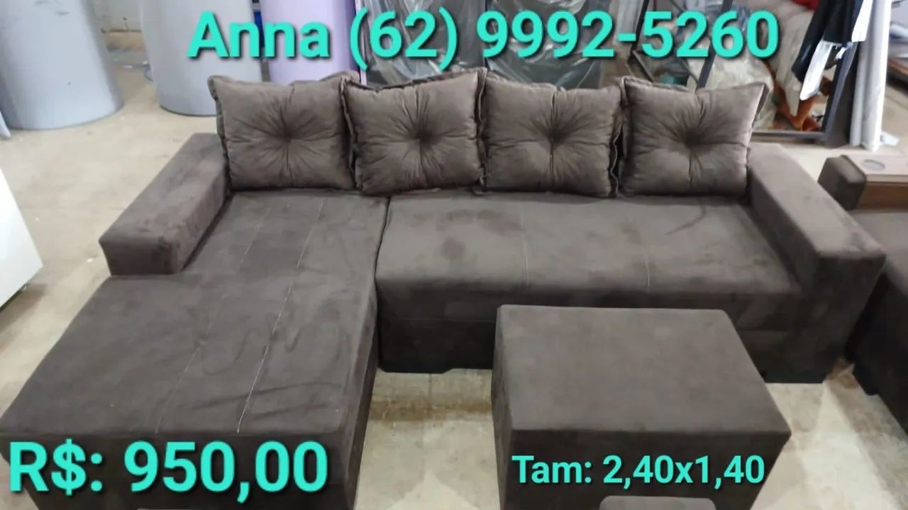 Sofá 3Lugares e Puff