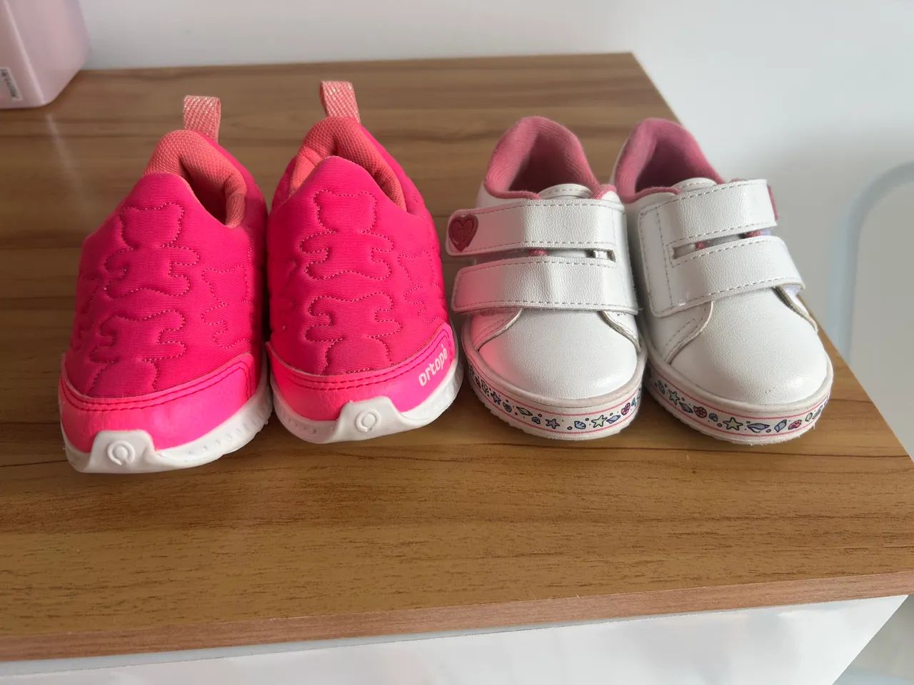 Tênis de bebê feminino Branco e Rosa  - Foto 2