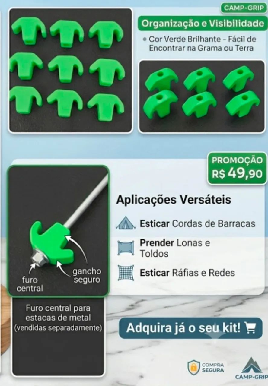 Estaca pino espeque para segurar barraca de camping - Foto 2