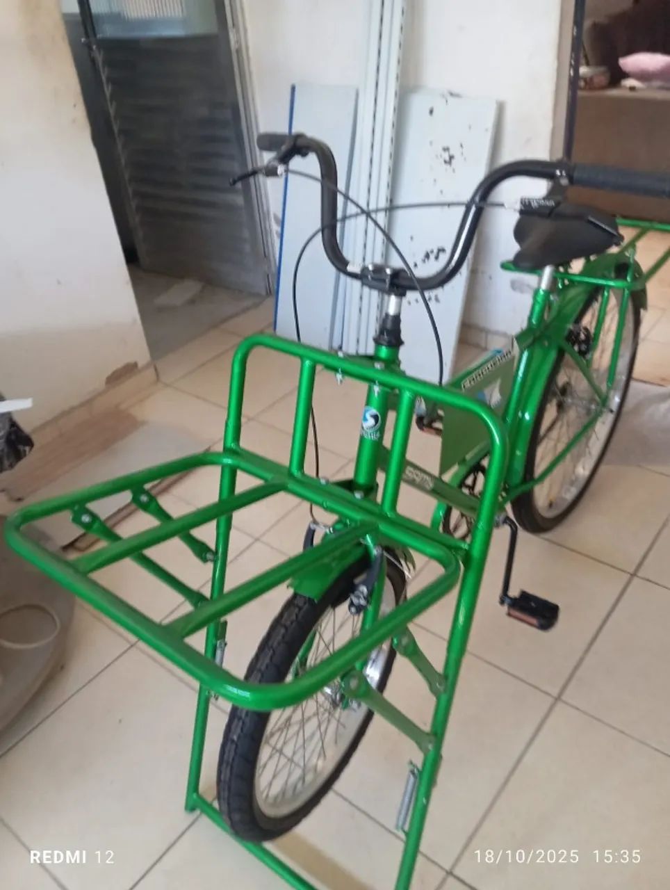 Bicicleta Cargueira Carga Pesada Food Bike Multiuso Verde - Foto 4