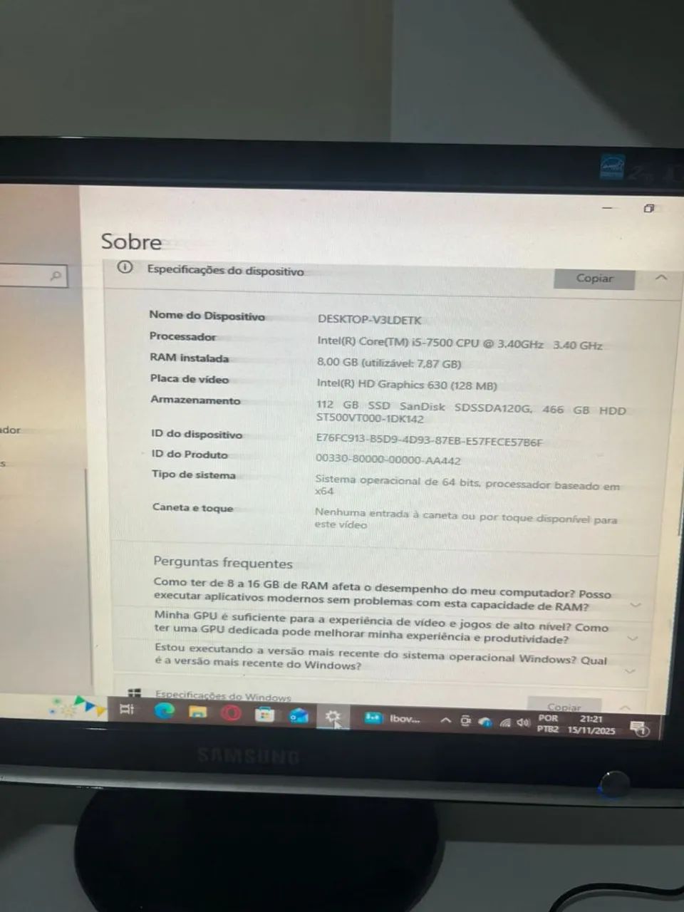 PC gamer completo com munitor,teclado e mouse - Foto 5