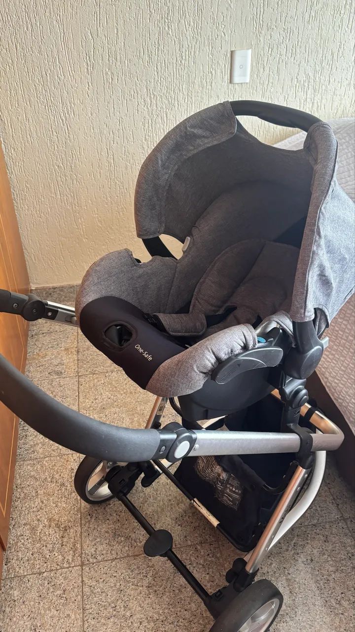 Carrinho de bebê com base e bebê conforto è canguru  - Foto 5