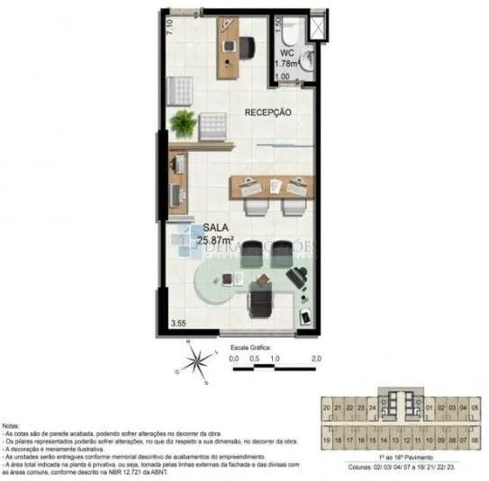 Sala comercial nova com área privativa de 28 m² - Foto 5
