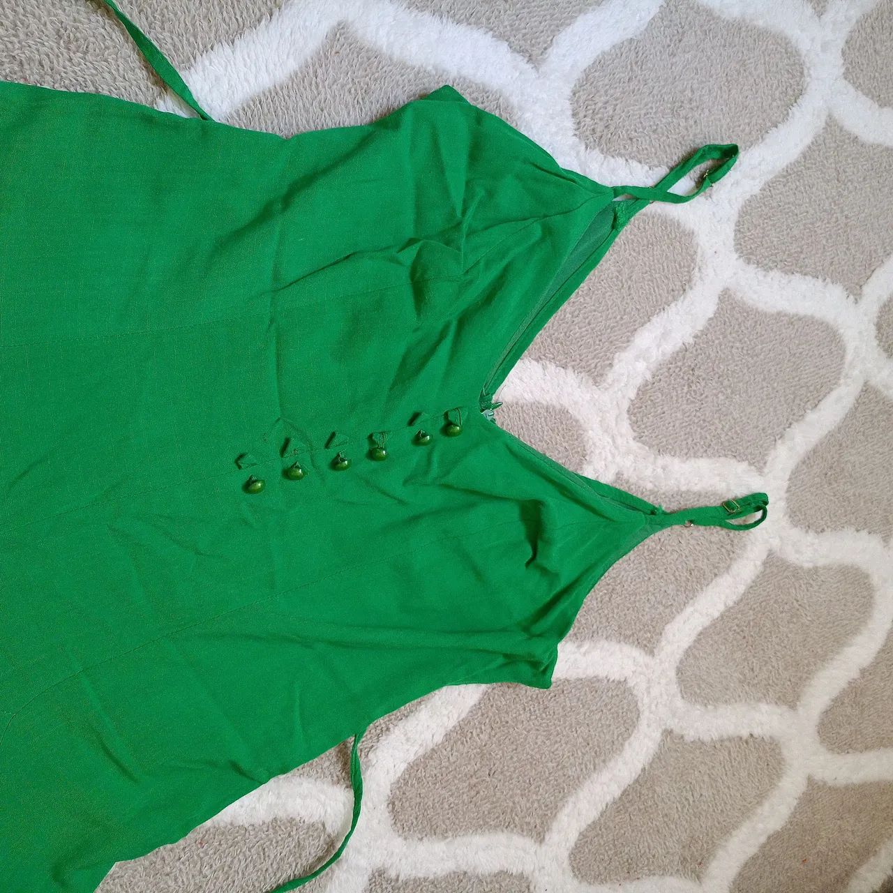 Macaquinho verde estilo vestido - Foto 3