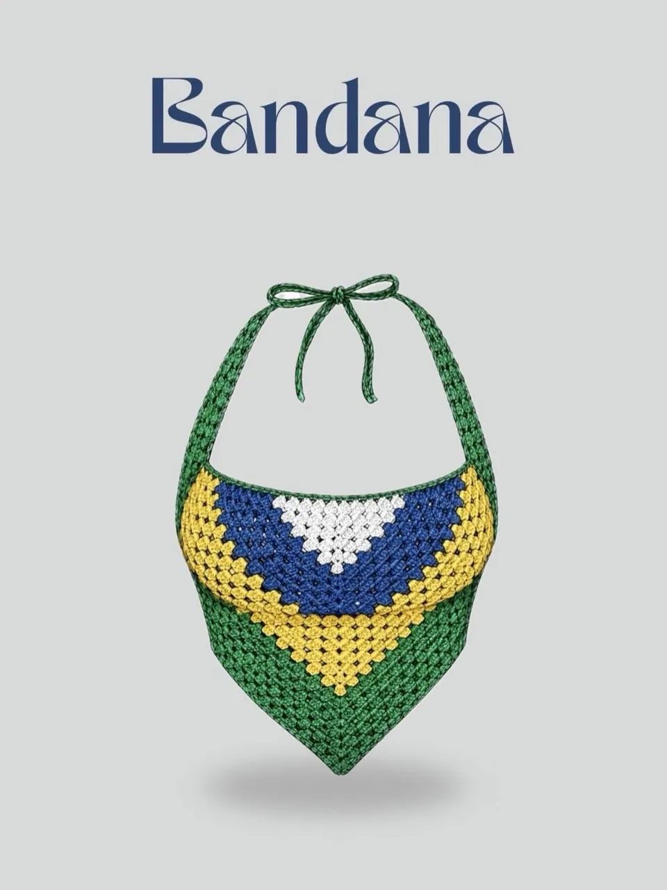 Bandana cropped de crochê Brasil  - Foto 4