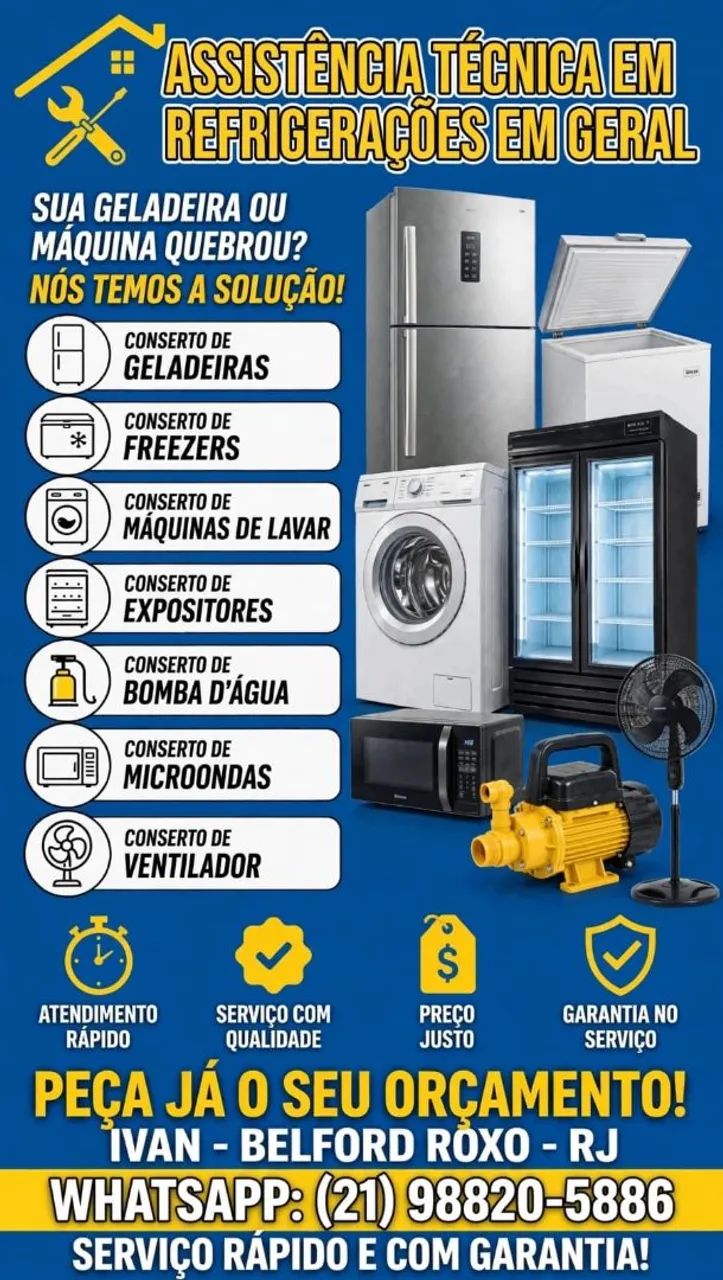 Assistência técnica em refrigeração e celular