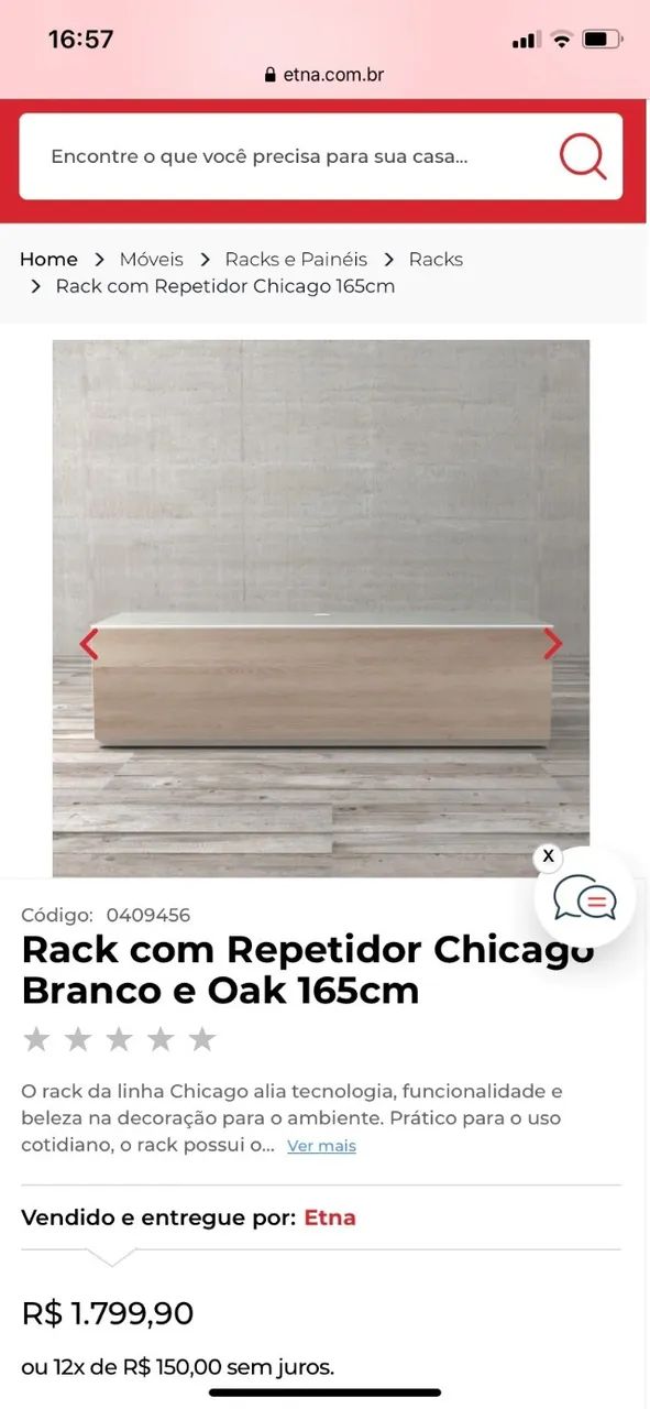Rack/Armário Etna Chicago Branco com Repetidor de Sinal - Foto 5