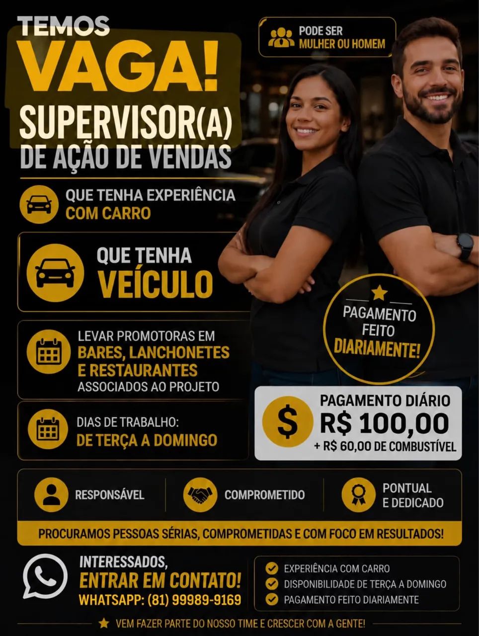 Vaga para supervisor 