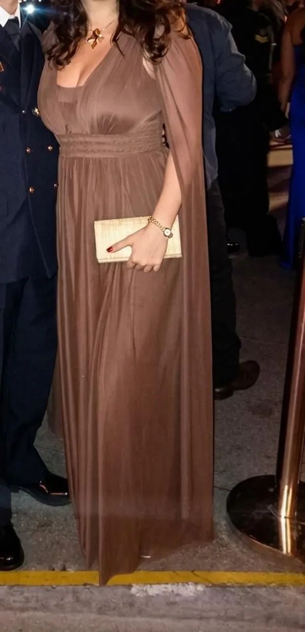 Vestido social marrom