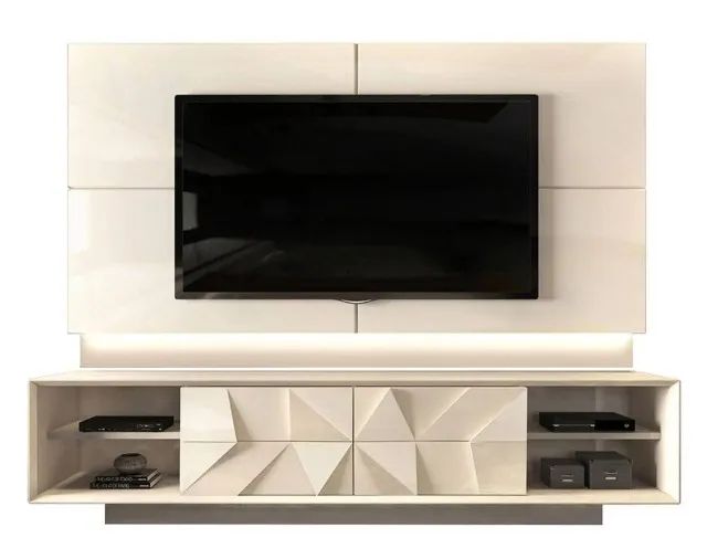 Rack Bancada + Painel para TV Safira Form 3D - DJ Móveis - Foto 2